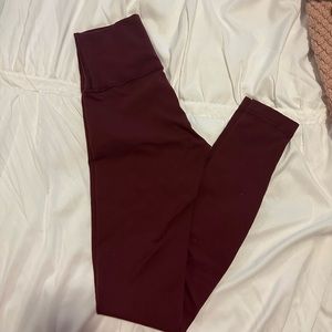 Lululemon size 2 wunder under maroon leggings